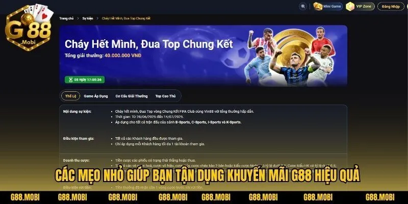 Khuyến mãi G88: Tổng hợp chi tiết các chương trình hấp dẫn nhất 2025 3 Kỹ năng tận dụng khuyến mãi G88 hiệu quả