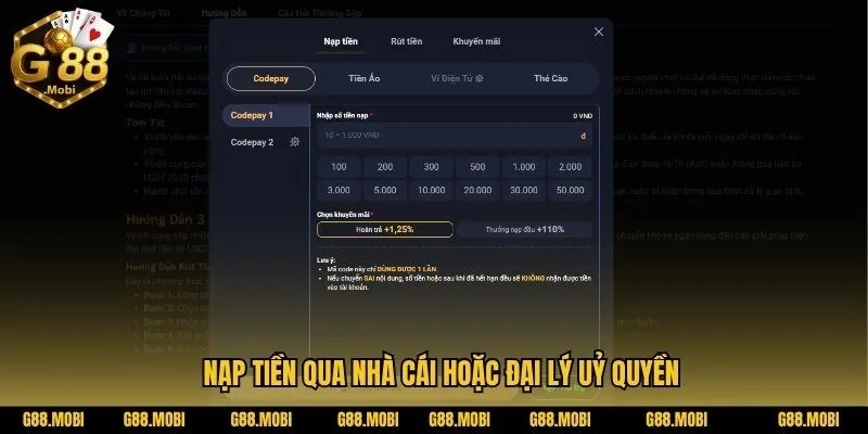 Nạp tiền G88: Hướng dẫn chi tiết để nạp tiền an toàn và nhanh chóng 1 Hướng dẫn nạp tiền G88 an toàn và nhanh chóng